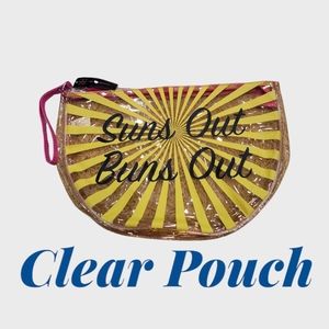 Yellow and pink trim 13 inches wide by 9 inches tall cosmetic or toiletry bag